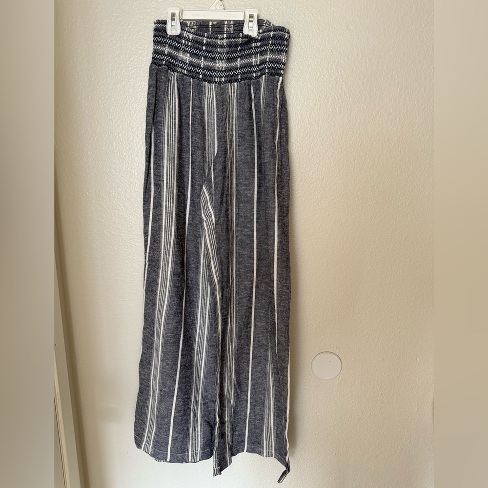 Happily Grey Striped Wide-Leg Pants